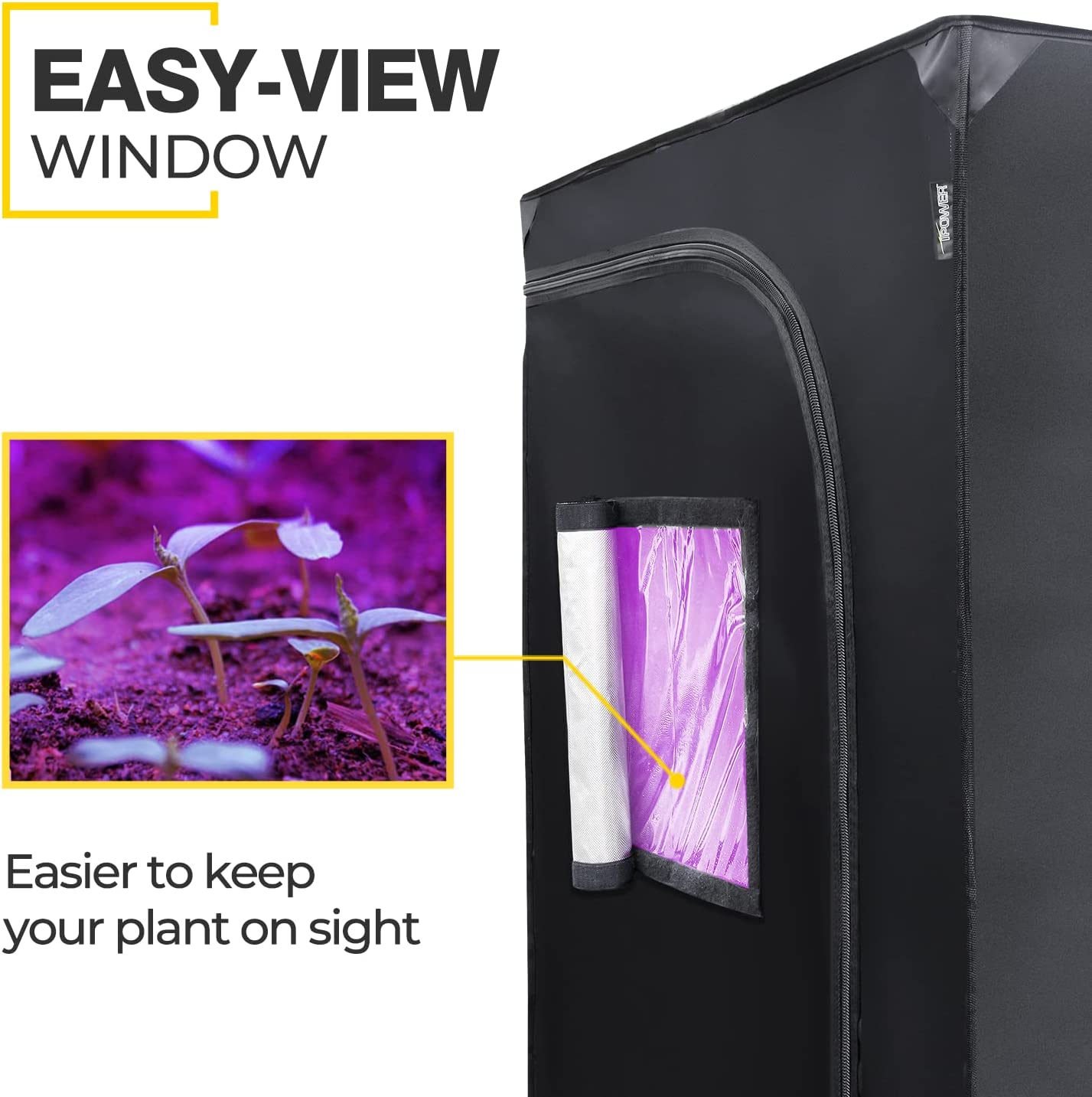 Ipower Gltentxs3 Grow Tent With Reflective Mylar 32" X 32" X 63" Indoor Hydroponic Water Resistant Complete System, Black Black Oxford Fabric