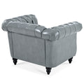 1 Seater Sofa For Living Room Gray Pu
