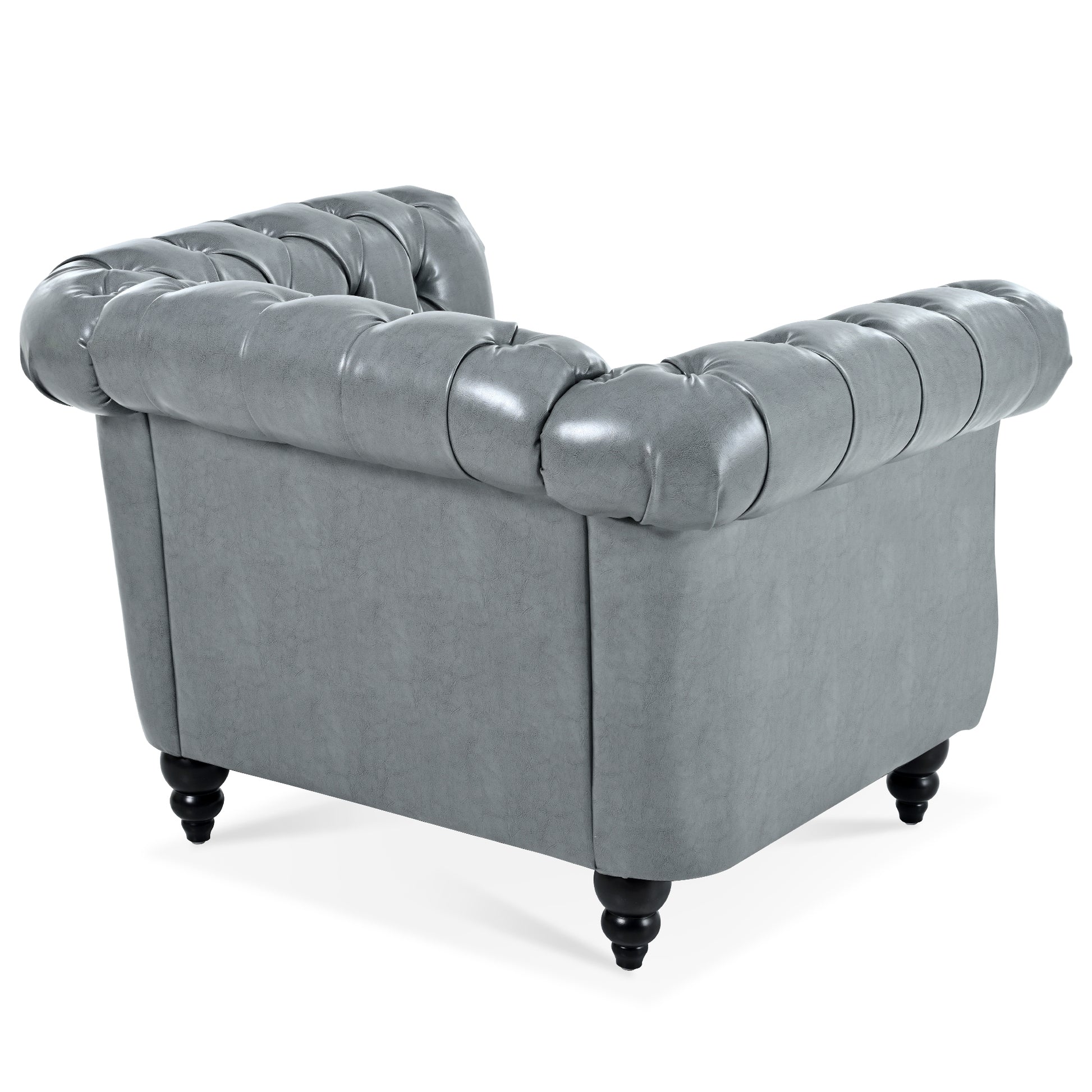 1 Seater Sofa For Living Room Gray Pu