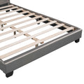 Full Size Upholstered Leather Platform Bed With Rabbit Ornament, Gray Gray Pu Leather