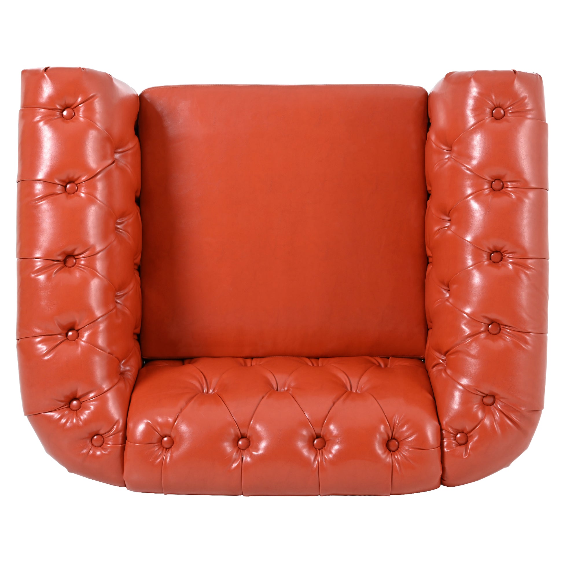 1 Seater Sofa For Living Room Orange Pu