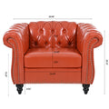1 Seater Sofa For Living Room Orange Pu