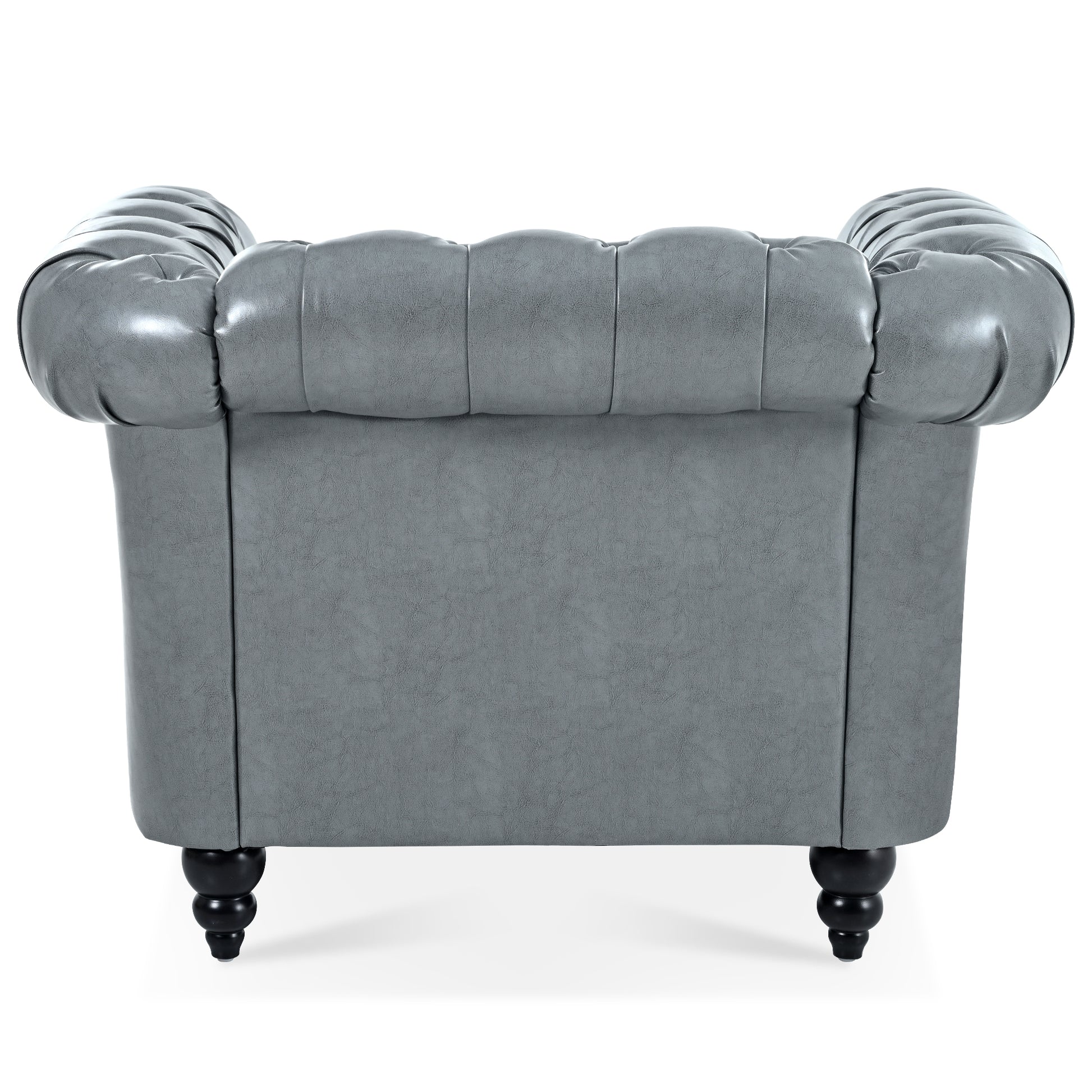1 Seater Sofa For Living Room Gray Pu