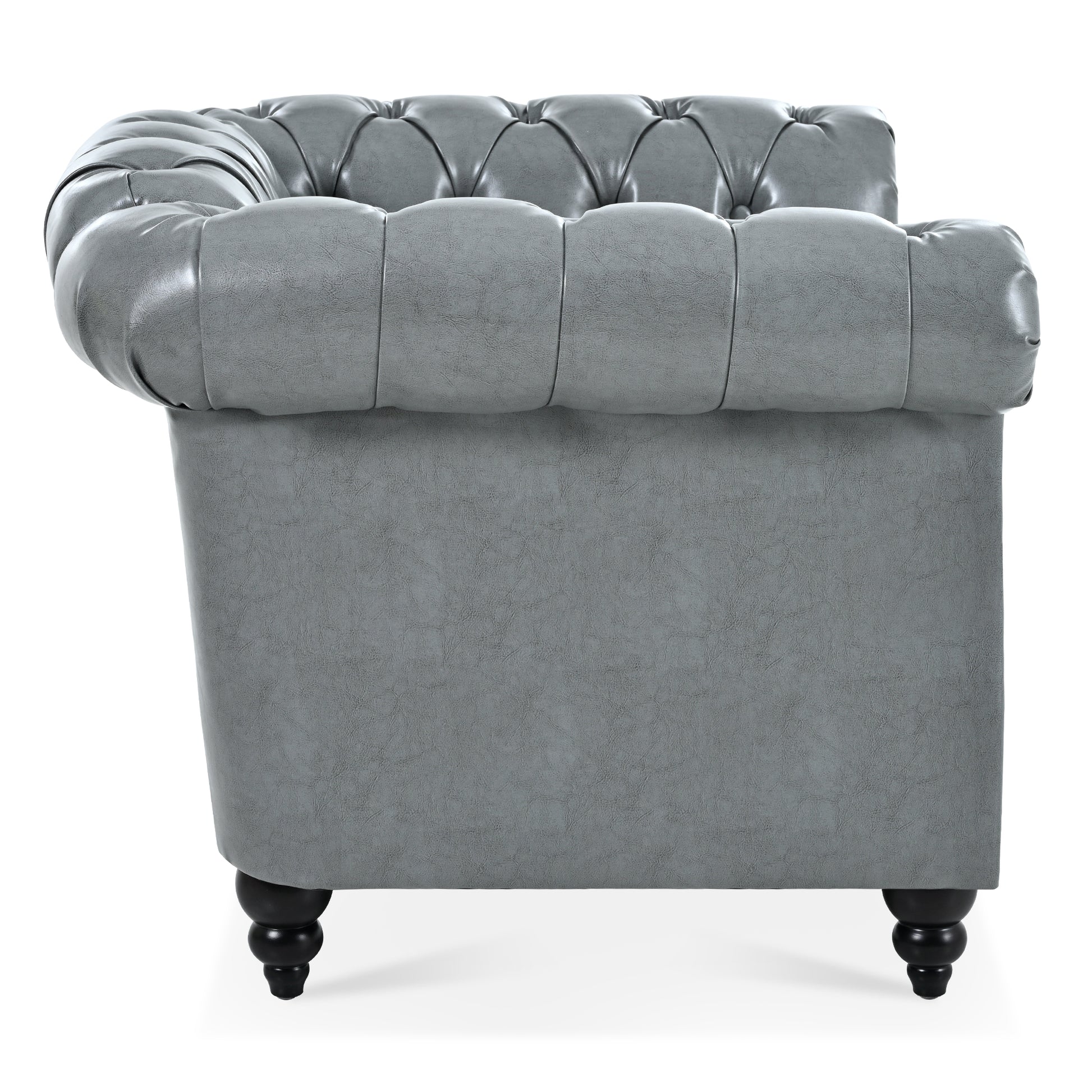 1 Seater Sofa For Living Room Gray Pu