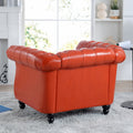 1 Seater Sofa For Living Room Orange Pu