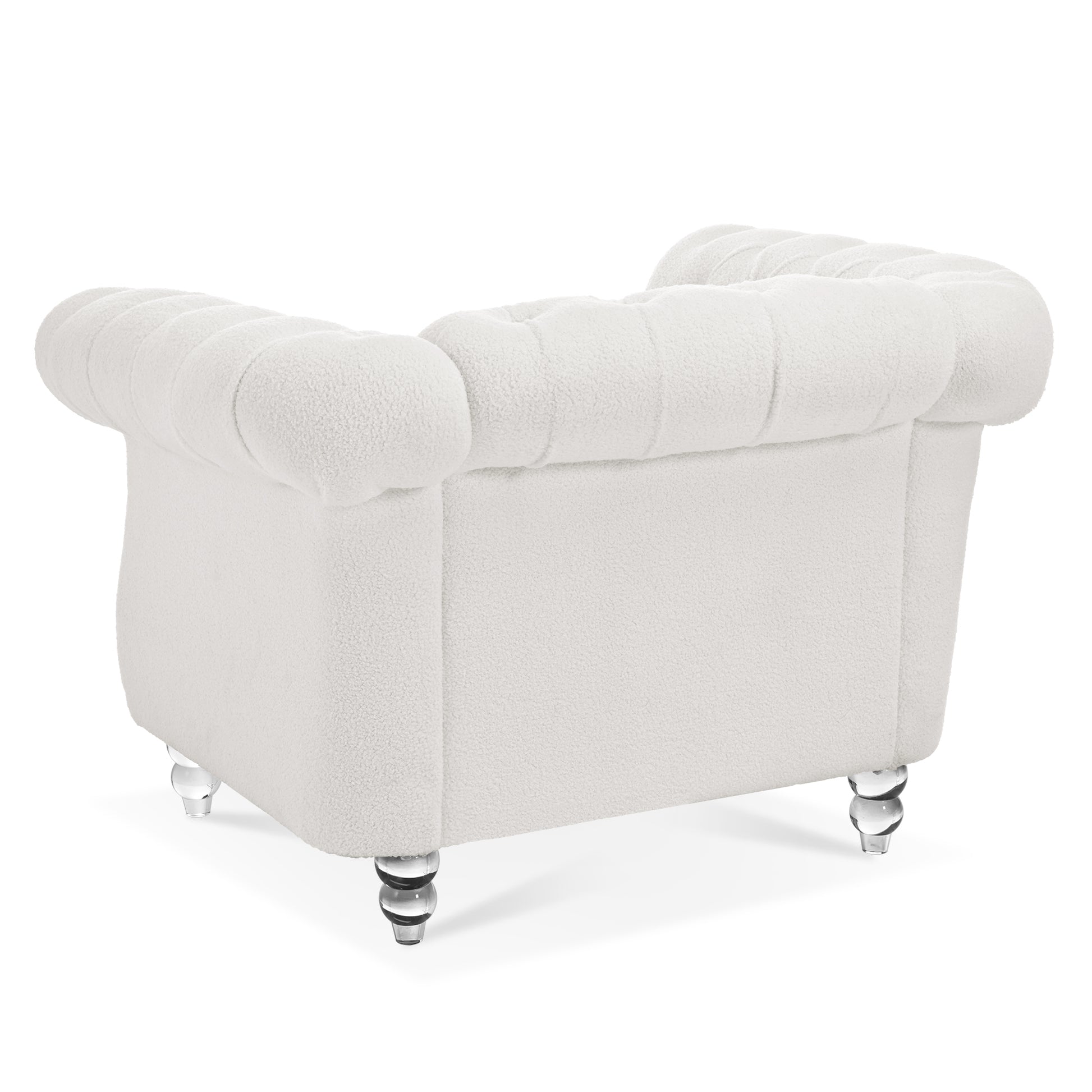 1 Seater Sofa For Living Room White Polyester