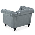 1 Seater Sofa For Living Room Gray Pu