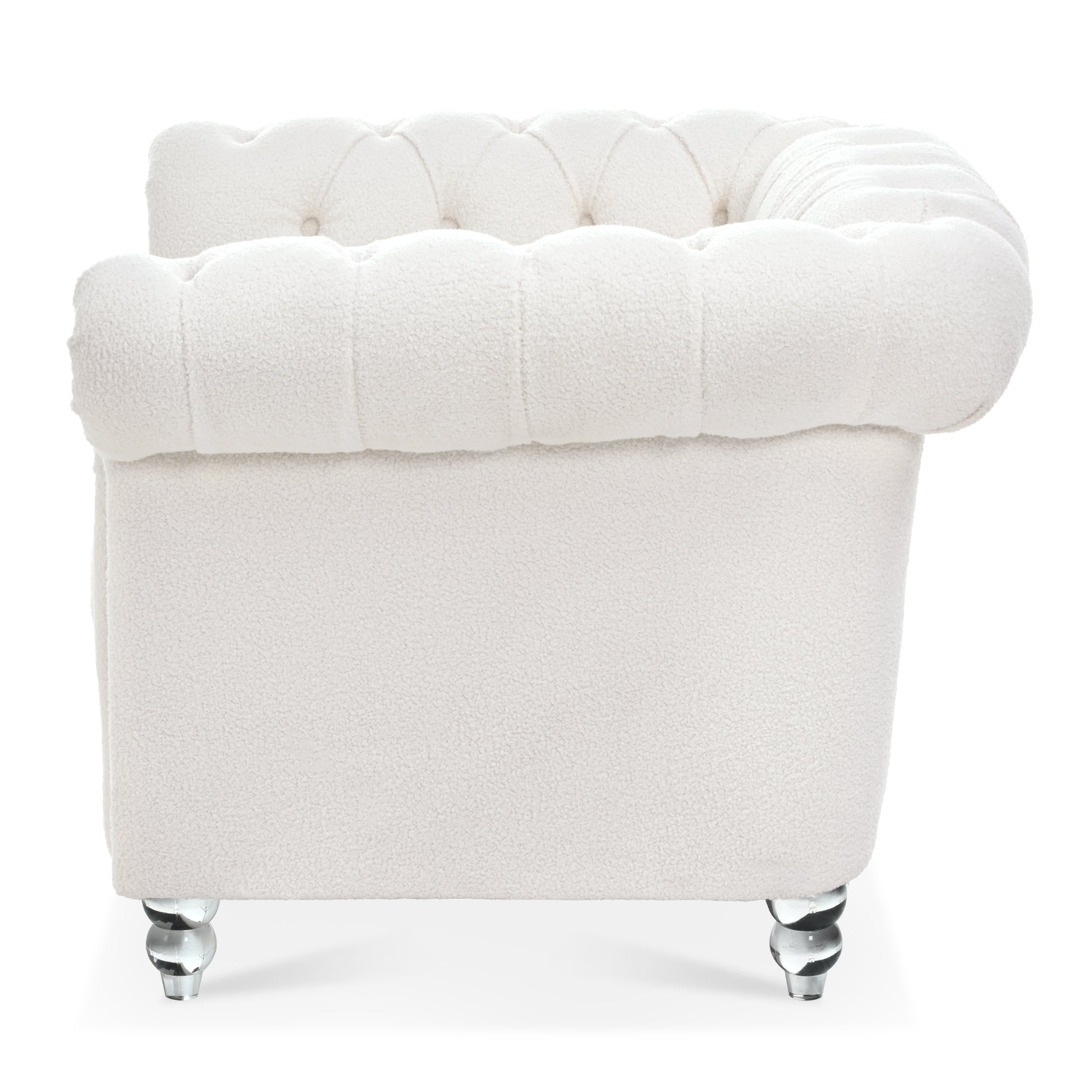 1 Seater Sofa For Living Room White Polyester