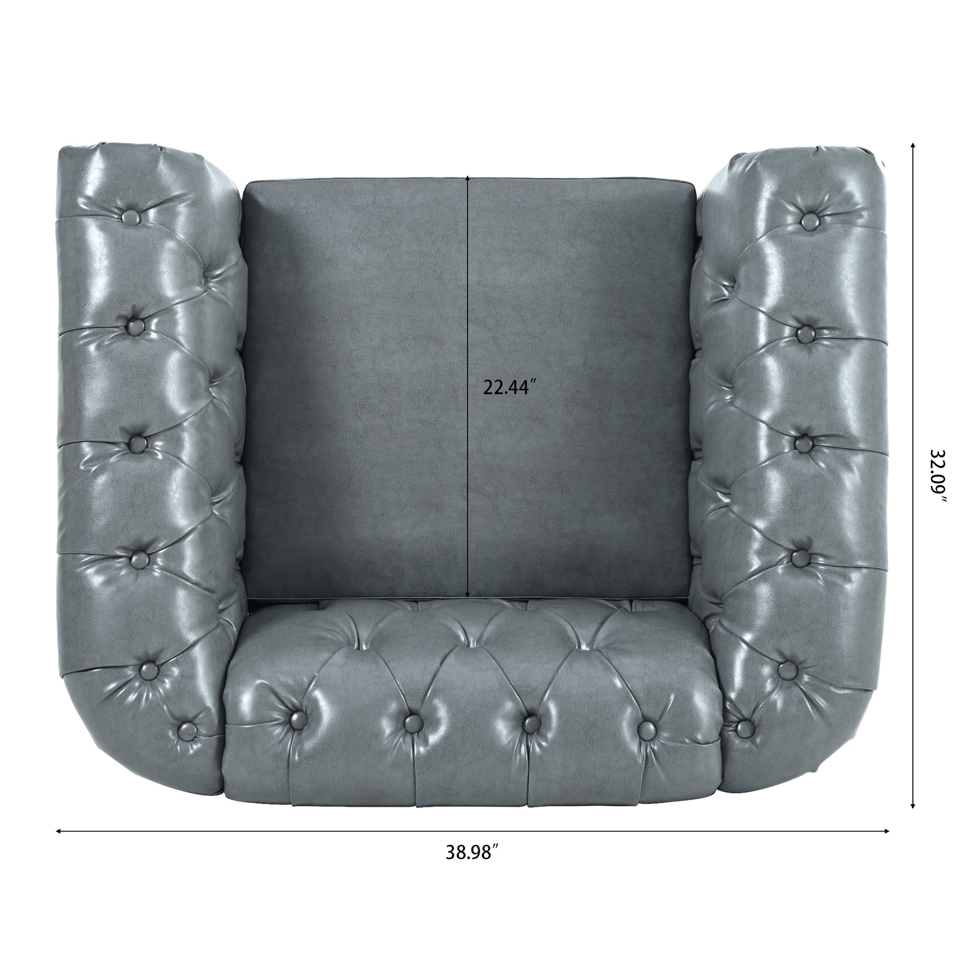 1 Seater Sofa For Living Room Gray Pu