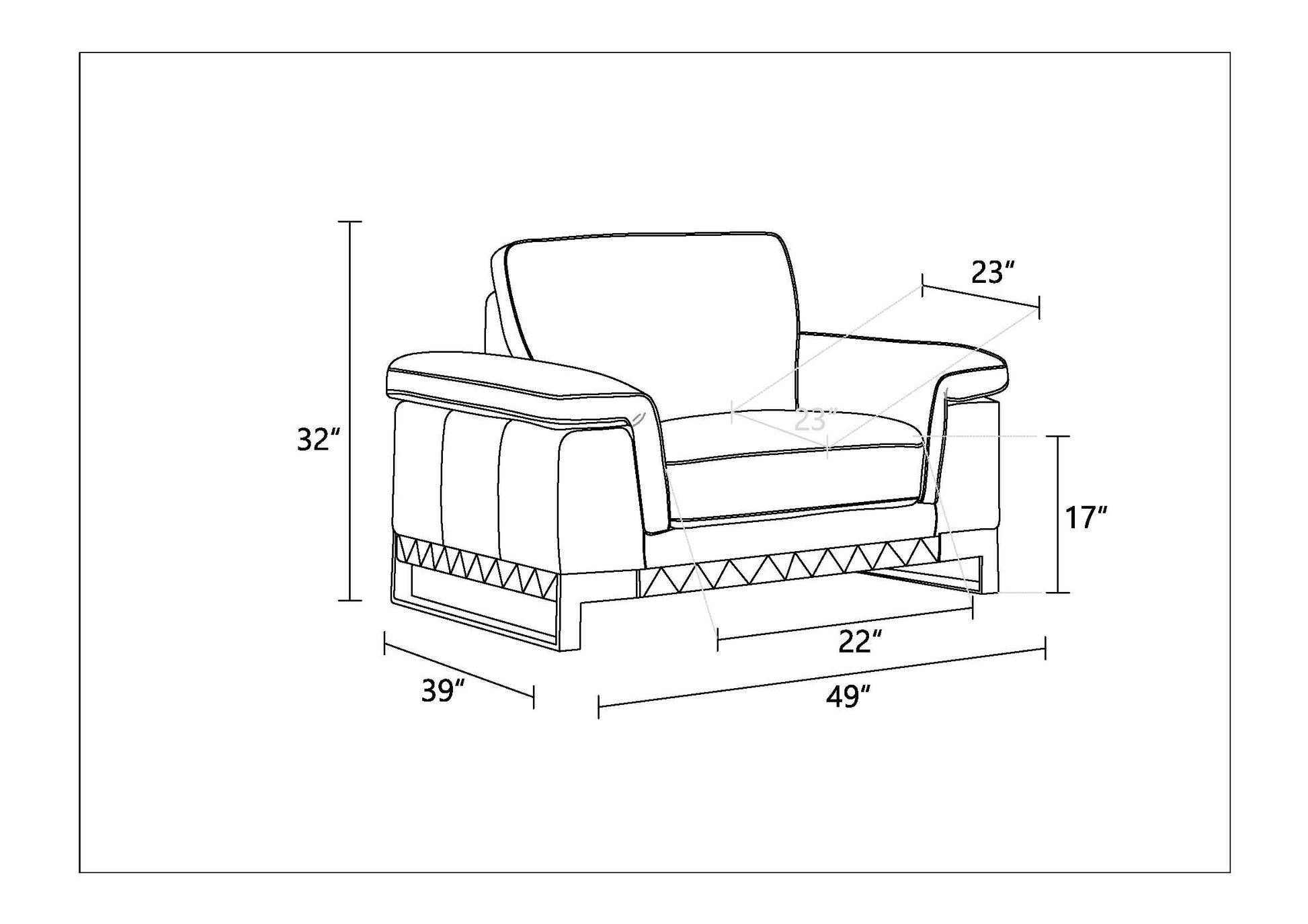 Top Grain Italian Leather Chair Black Foam Leather