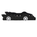 Twin Size Race Car Shaped Platform Bed With Wheels,Black Black Plywood