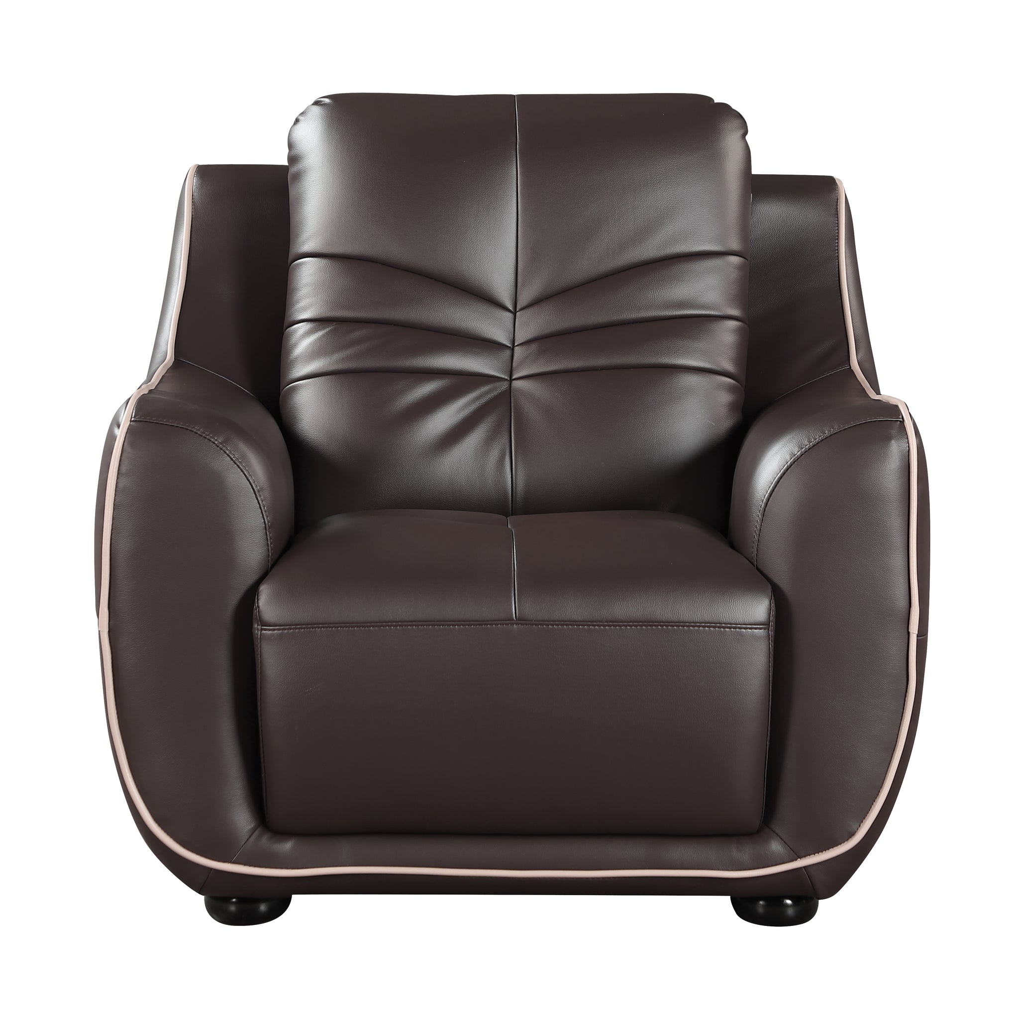 Genuine Leather Chair Brown Foam Leather