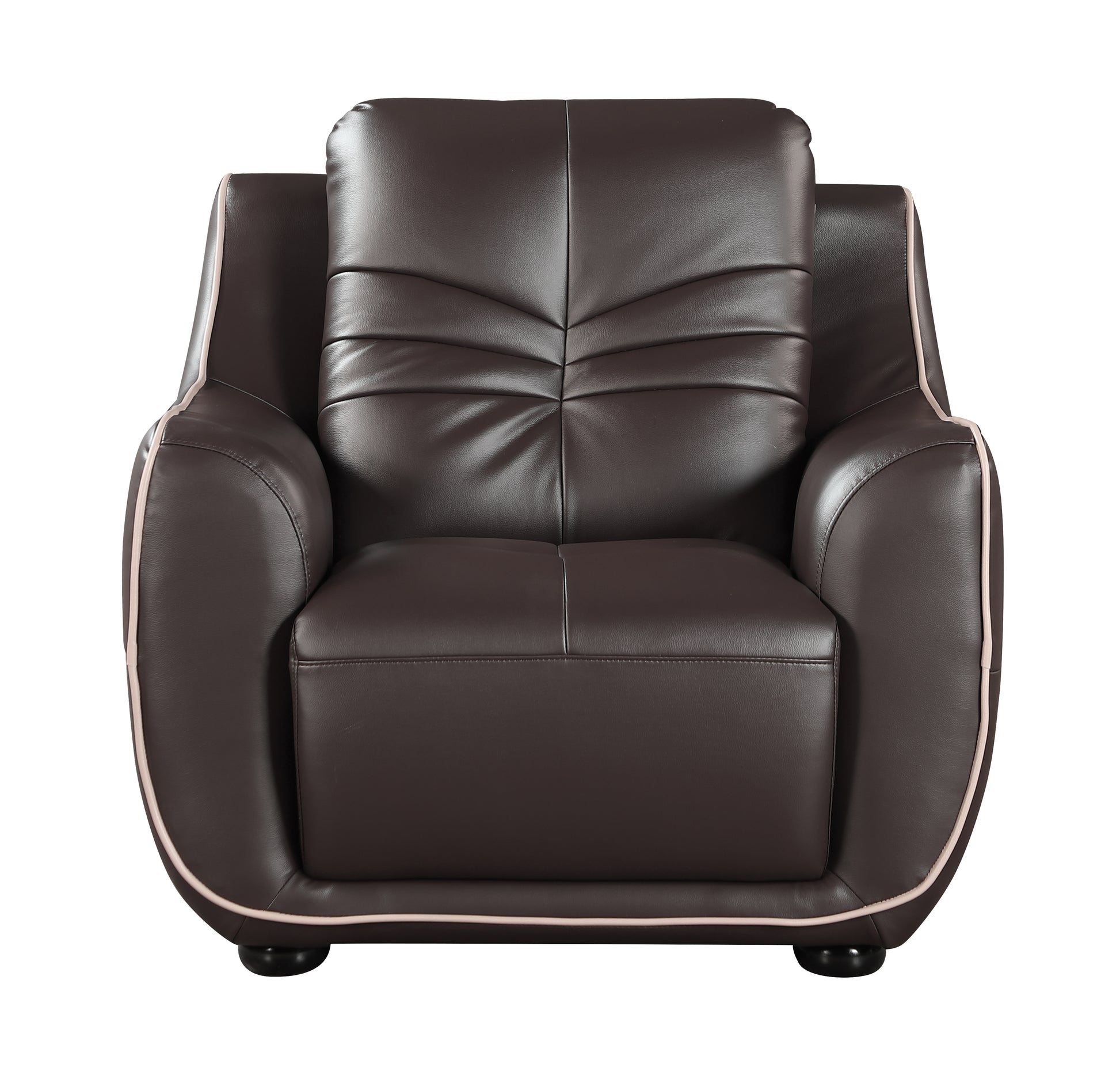 Genuine Leather Chair Brown Foam Leather