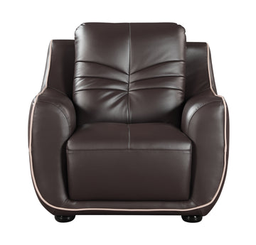 Genuine Leather Chair Brown Foam Leather