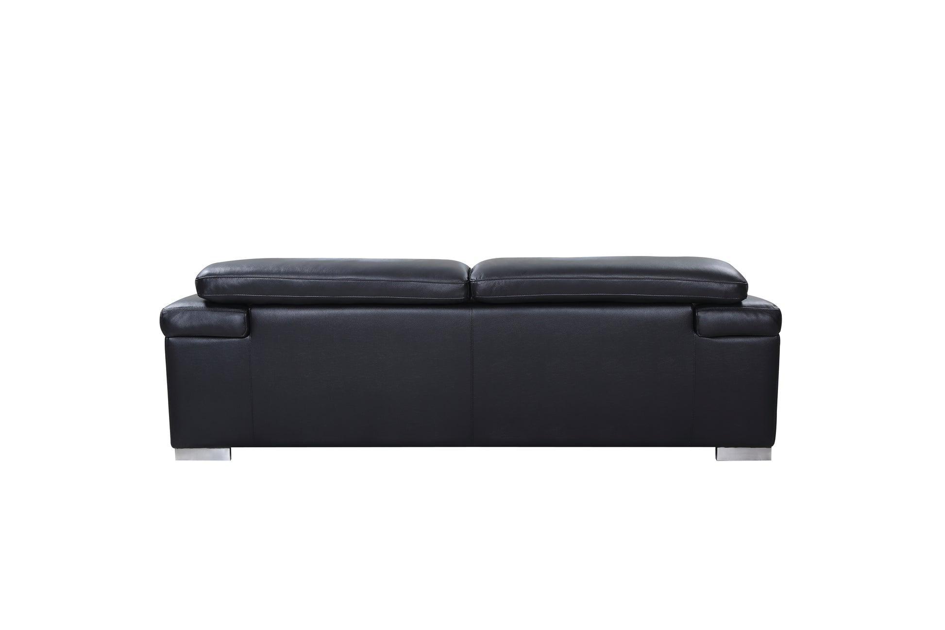 Top Grain Italian Leather Sofa Black Foam Leather