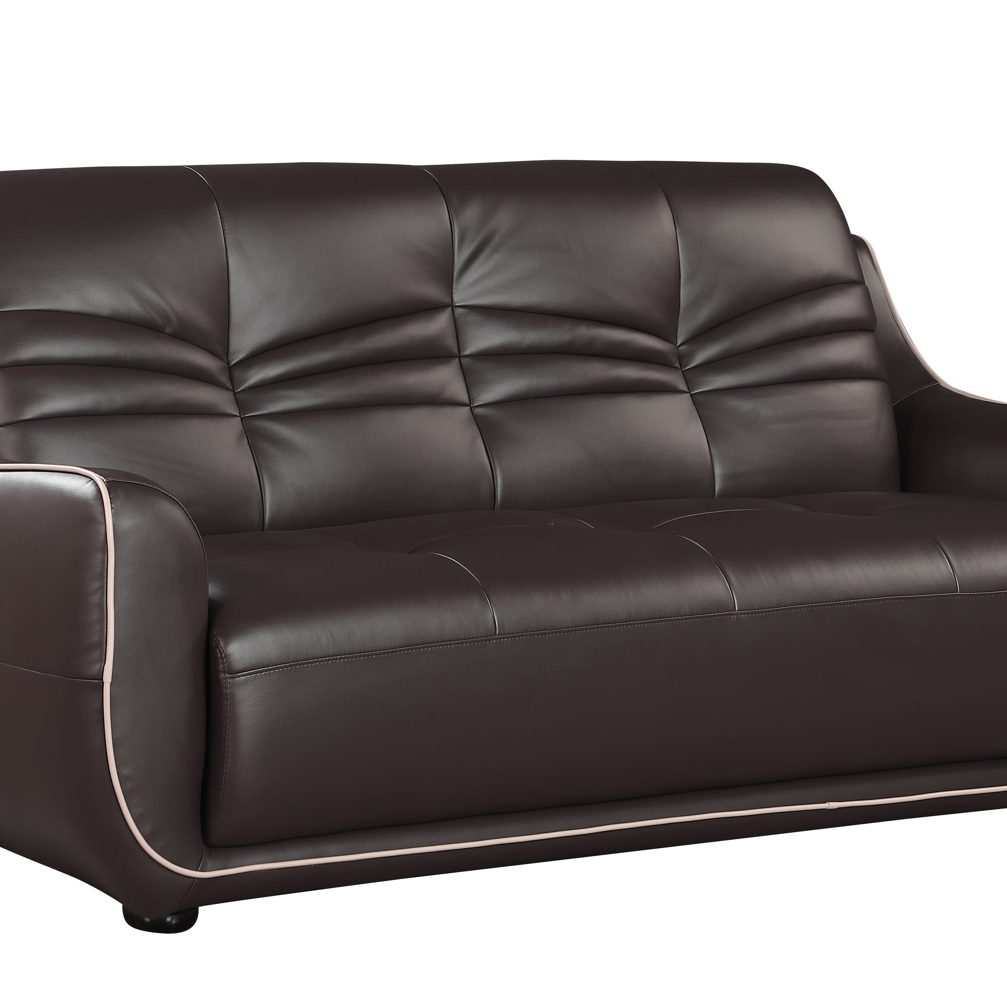 Genuine Leather Sofa Brown Foam Leather