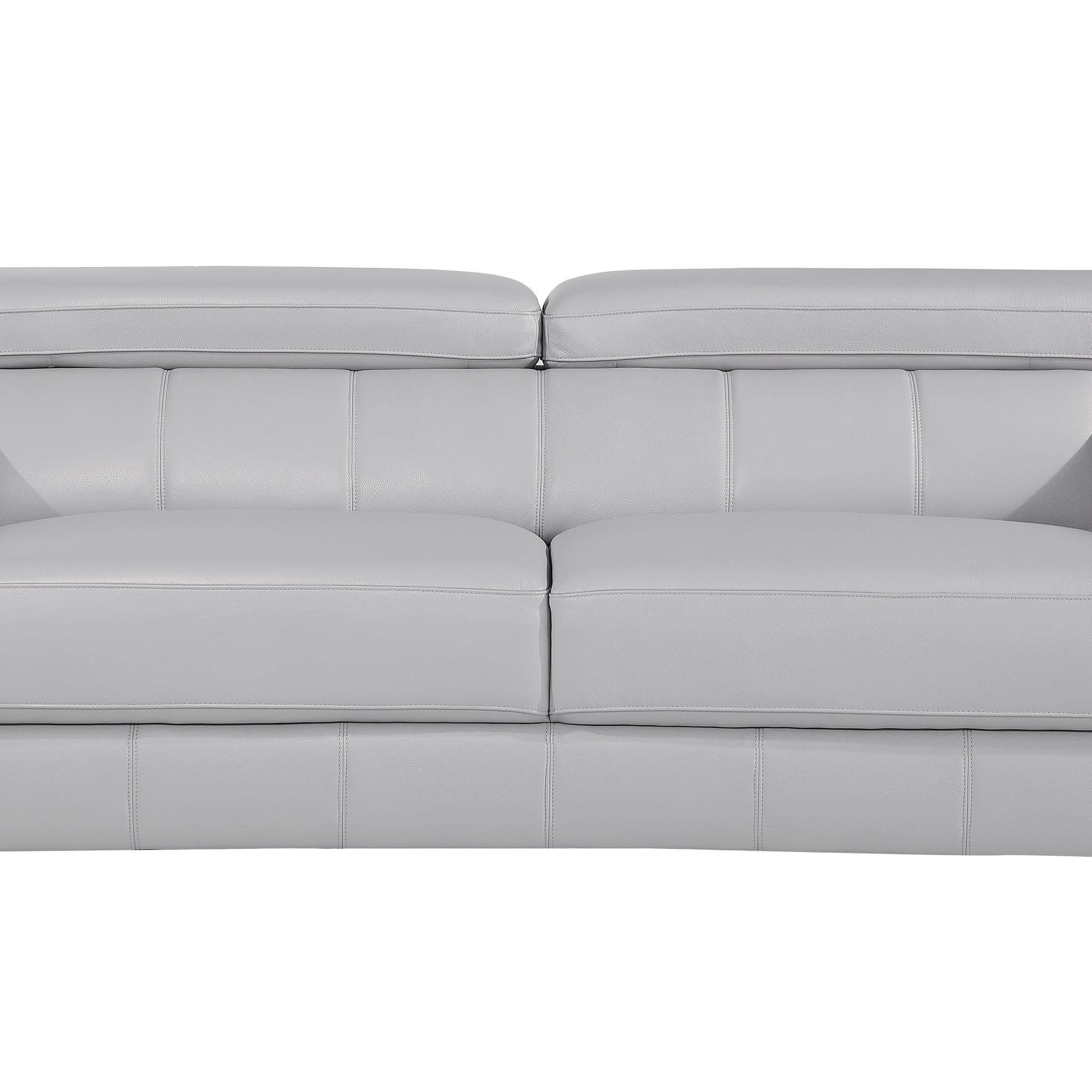 Top Grain Italian Leather Sofa Light Gray Foam Leather