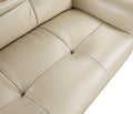 Genuine Leather Sofa Beige Foam Leather