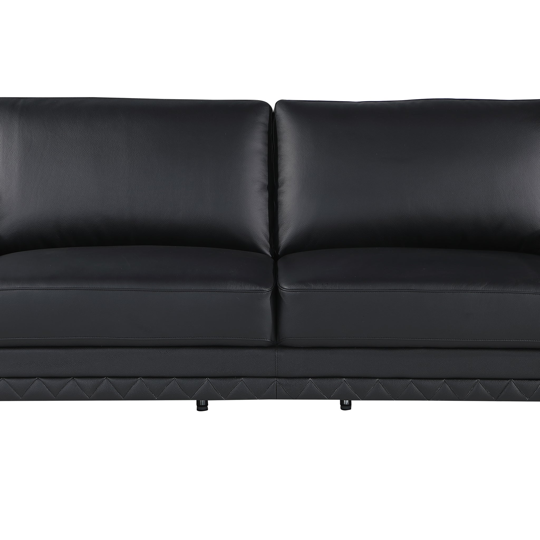 Top Grain Italian Leather Loveseat Black Foam Leather