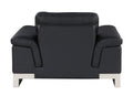 Top Grain Italian Leather Chair Black Foam Leather
