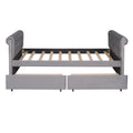 Twin Size Upholstered Daybed With Drawers, Wood Slat Support, Gray Old Sku :Lp000117Aae Twin Gray Upholstered