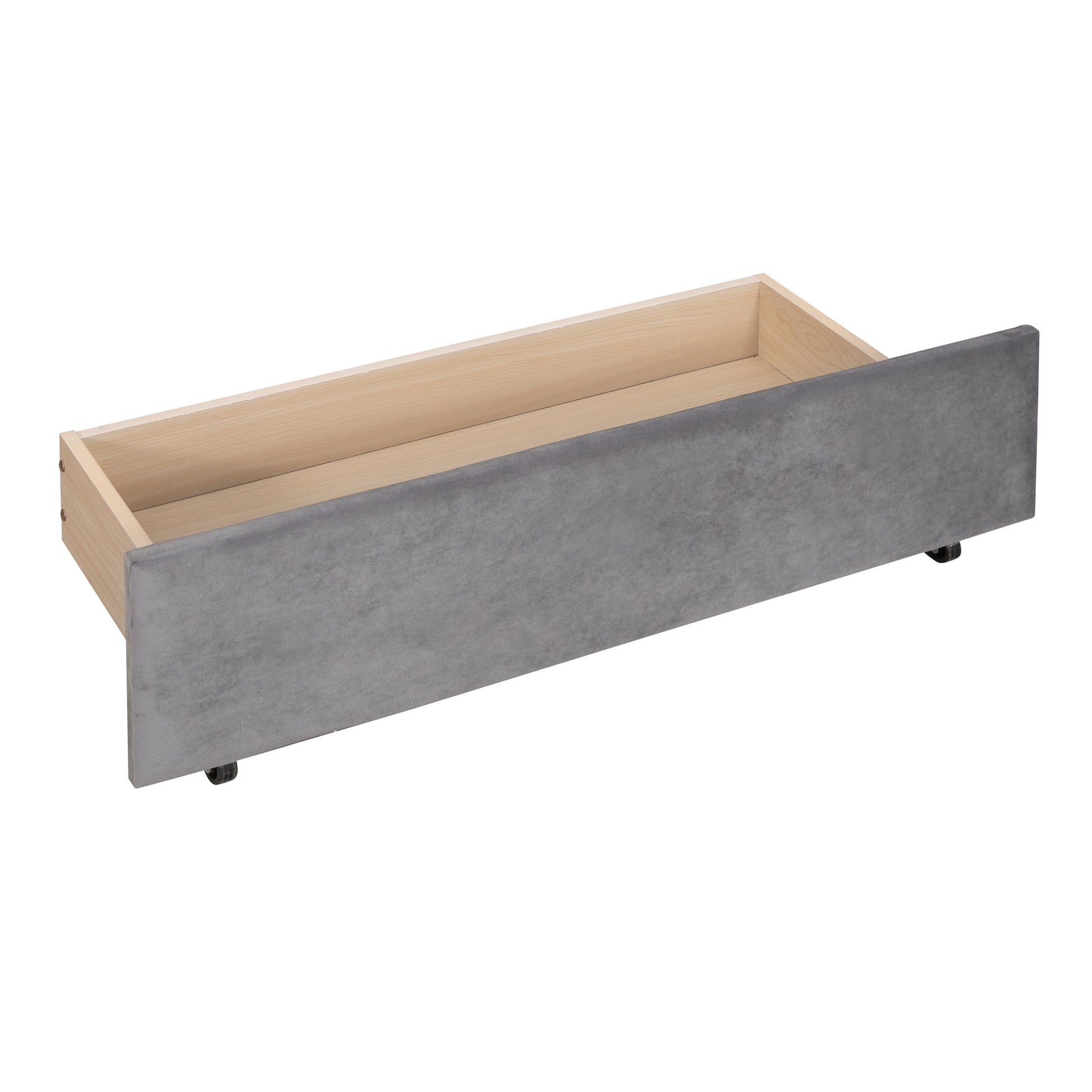 Twin Size Upholstered Daybed With Drawers, Wood Slat Support, Gray Old Sku :Lp000117Aae Twin Gray Upholstered