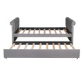 Twin Size Upholstered Daybed With Trundle, Wood Slat Support, Gray Old Sku :Lp000116Aae Gray Upholstered