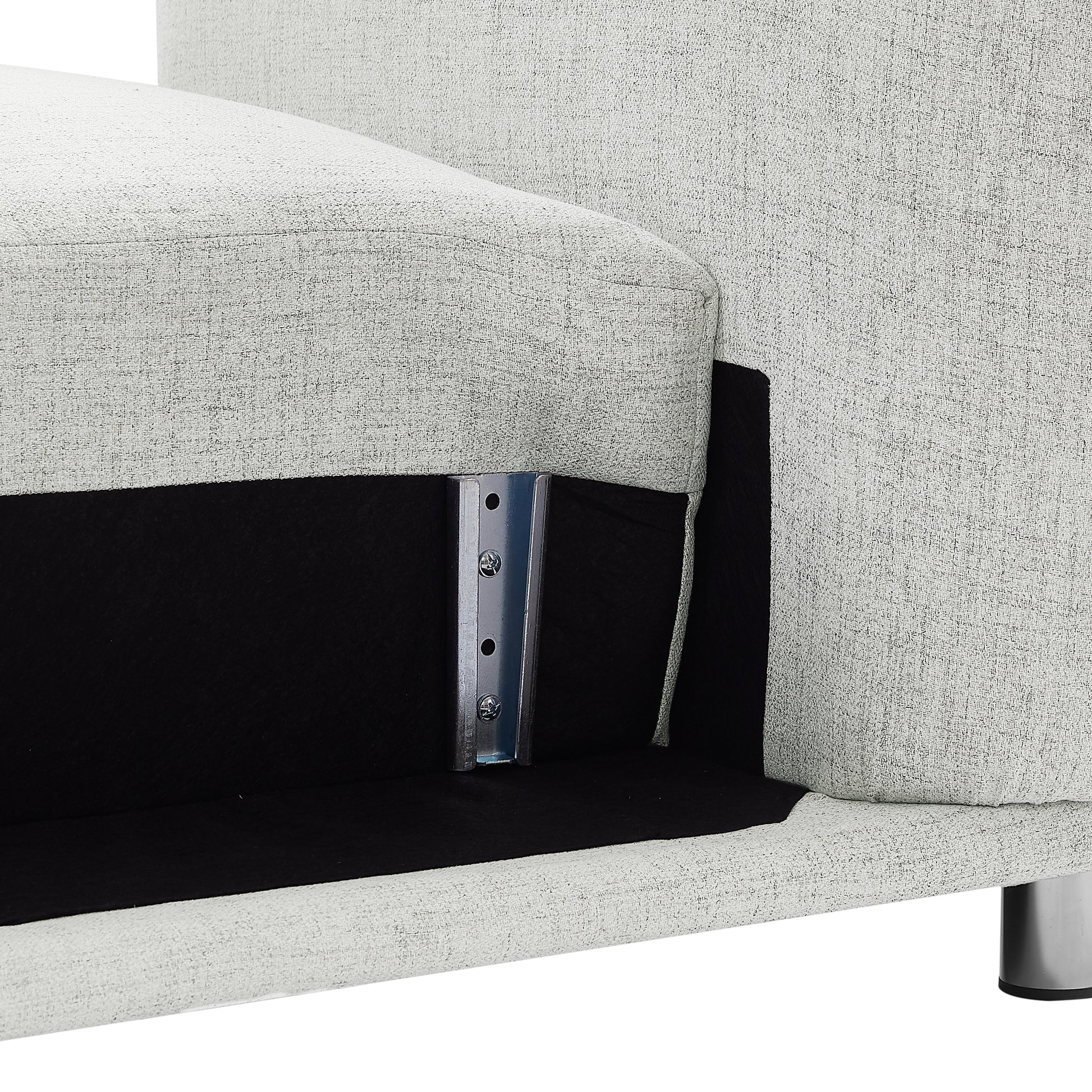 Fabric Accent Cotton Linen Chair Single Sofa 42"W Accent Chair For Bedroom Living Room Apartment, Light Grey Light Gray Cotton Linen 1 Seat