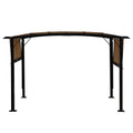 12 X 9 Ft Outdoor Pergola Patio Gazebo,Retractable Shade Canopy,Steel Frame Grape Gazebo,Sunshelter Pergola For Gardens,Terraces,Backyard Same As W419S00041 Beige Brown Steel