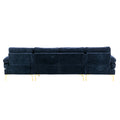 Coolmore Accent Sofa Living Room Sofa Sectional Sofa Navy Blue Polyester