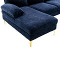 Coolmore Accent Sofa Living Room Sofa Sectional Sofa Navy Blue Polyester