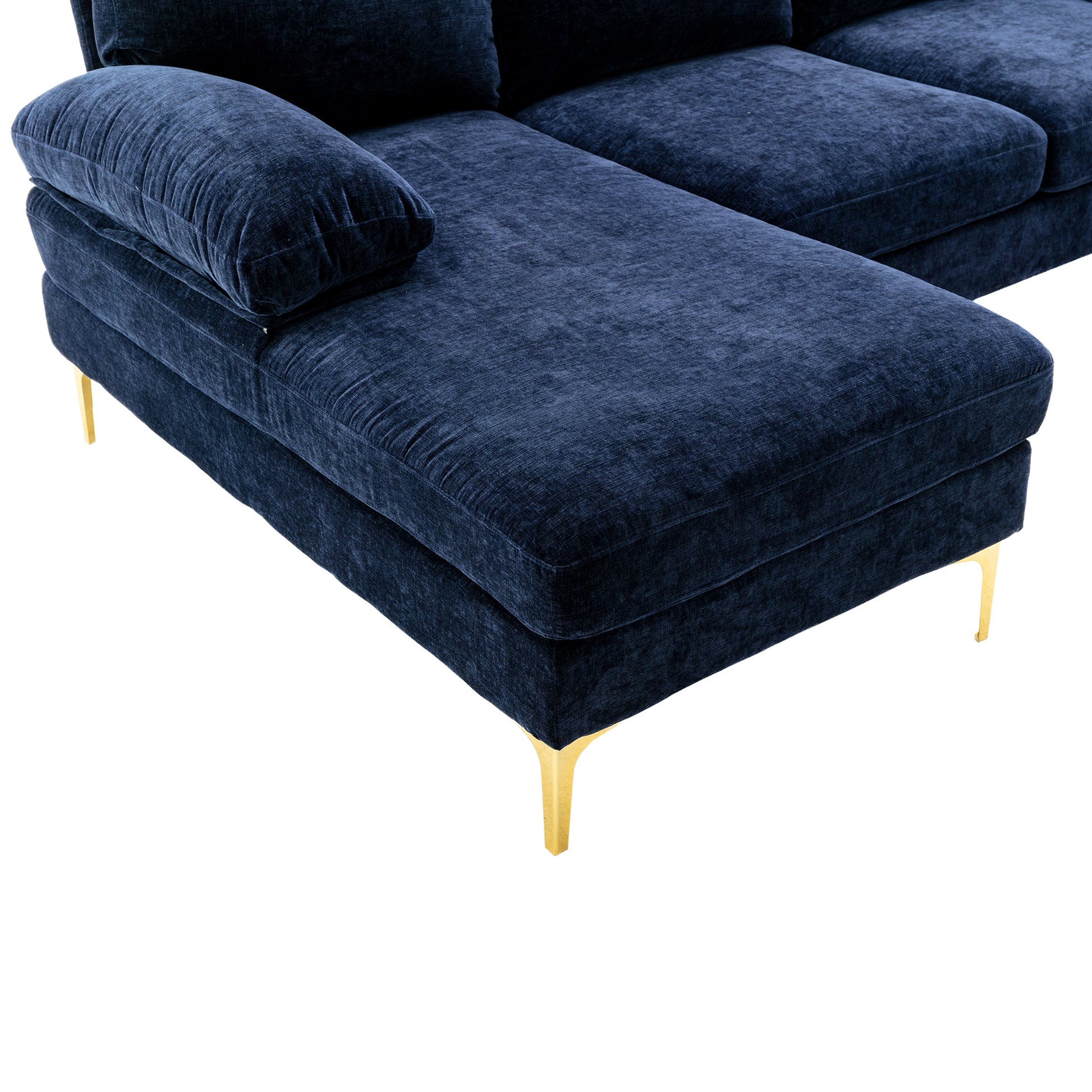 Coolmore Accent Sofa Living Room Sofa Sectional Sofa Navy Blue Polyester
