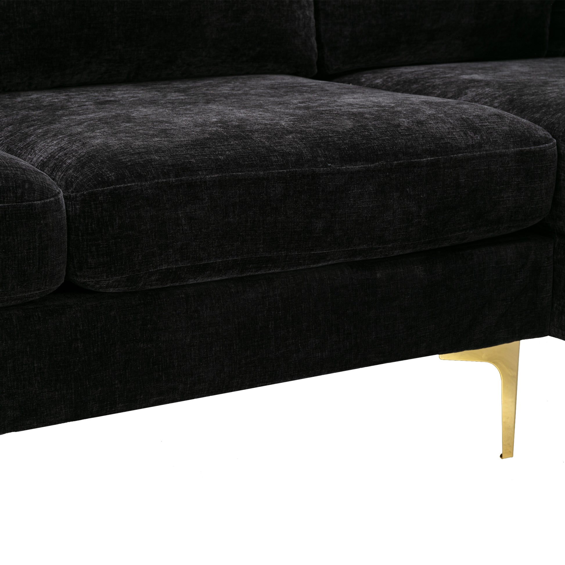 Coolmore Accent Sofa Living Room Sofa Sectional Sofa Black Polyester