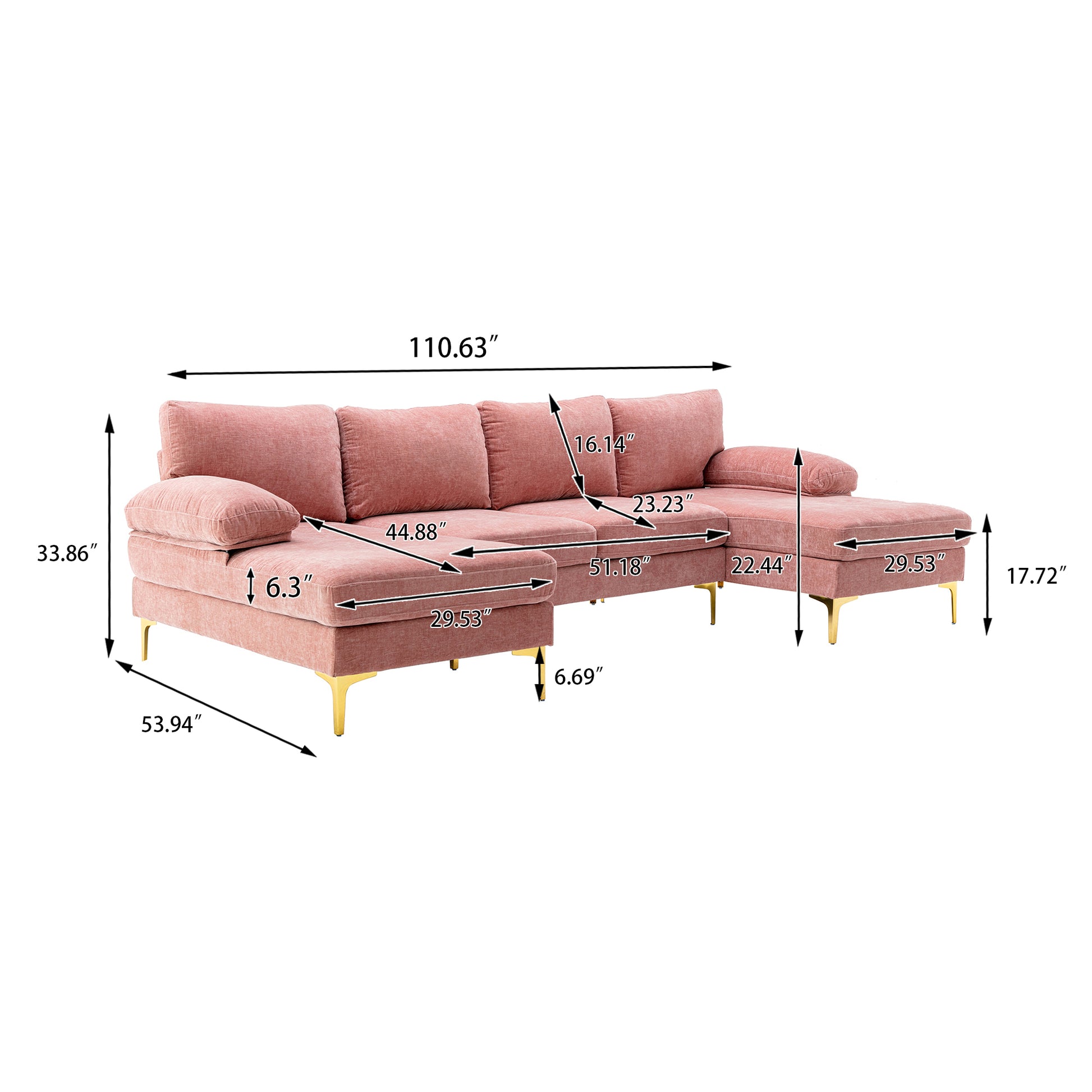 Coolmore Accent Sofa Living Room Sofa Sectional Sofa Pink Polyester