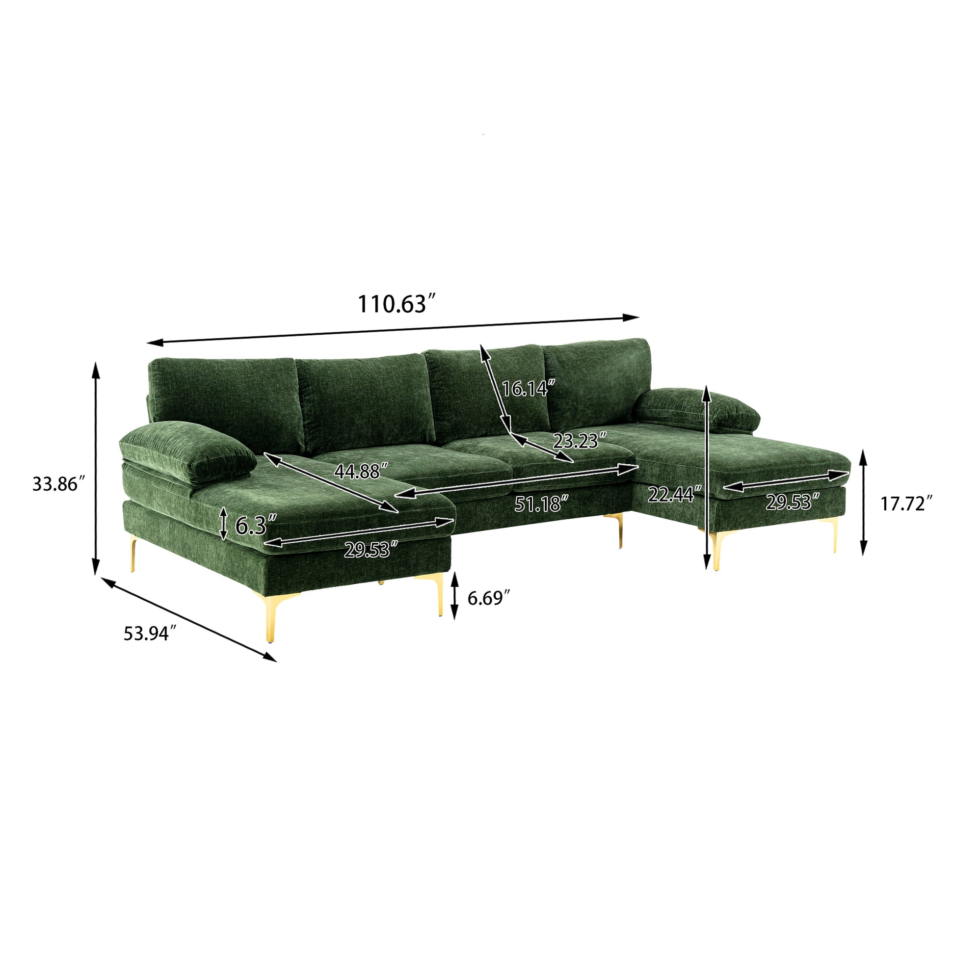 Coolmore Accent Sofa Living Room Sofa Sectional Sofa Green Polyester