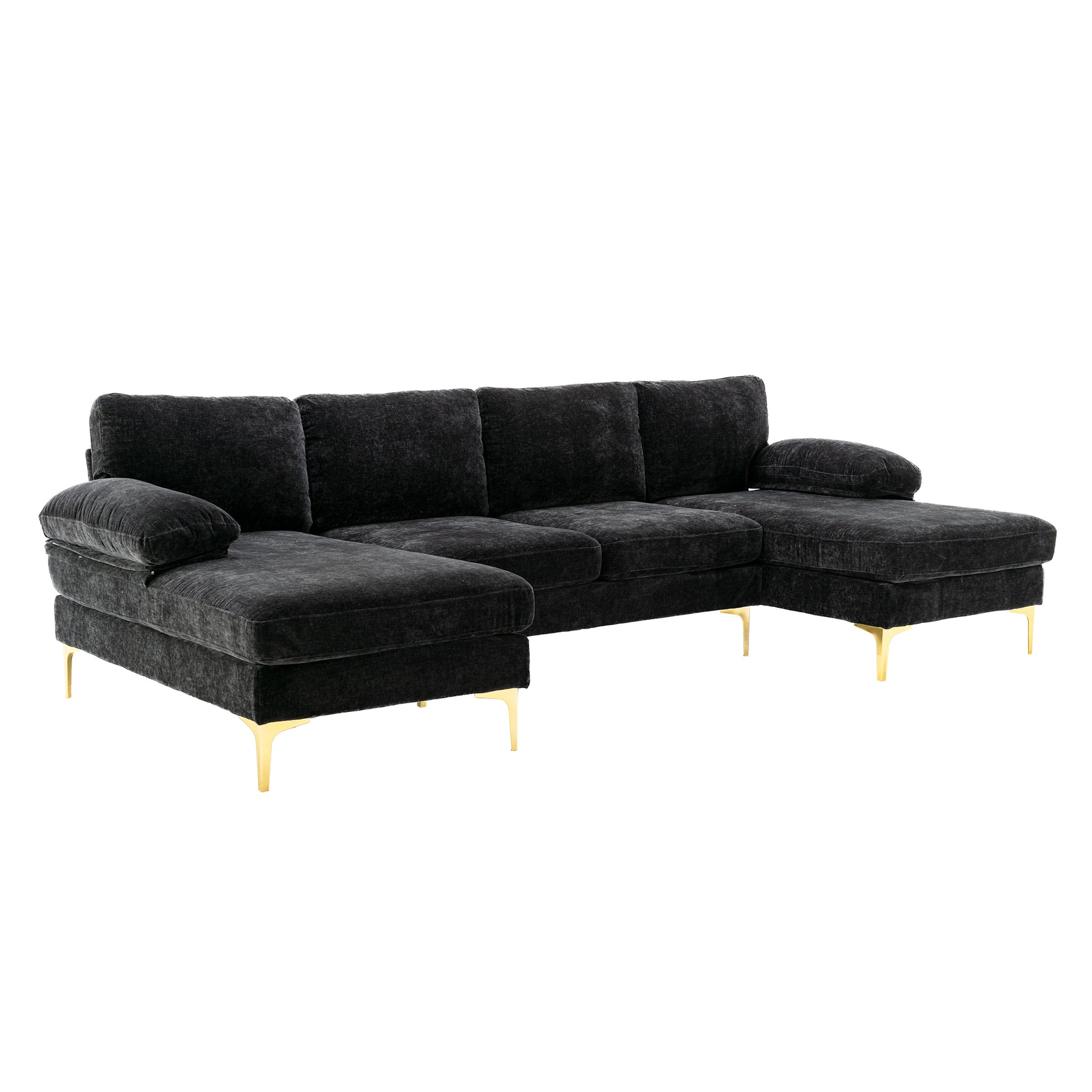 Coolmore Accent Sofa Living Room Sofa Sectional Sofa Black Polyester