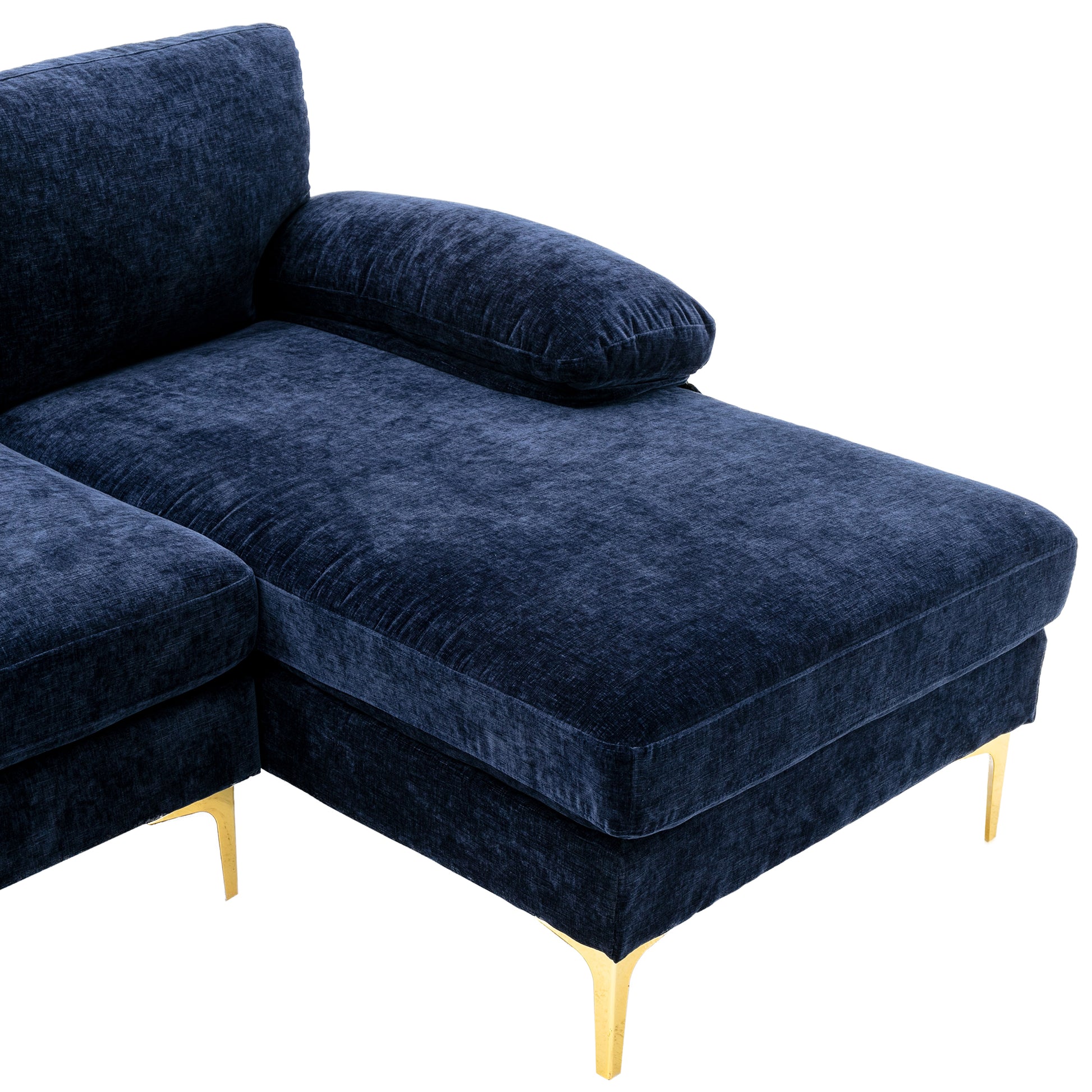 Coolmore Accent Sofa Living Room Sofa Sectional Sofa Navy Blue Polyester