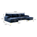 Coolmore Accent Sofa Living Room Sofa Sectional Sofa Navy Blue Polyester