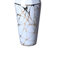 White Ceramic Vase With Gold Organic Accent Design Elegant And Versatile Home Decor White Ceramic
