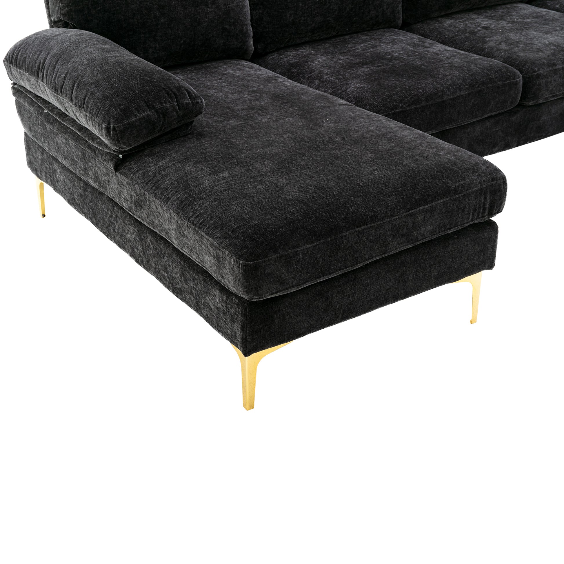 Coolmore Accent Sofa Living Room Sofa Sectional Sofa Black Polyester