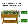 Raised Garden Bed Planter Box With Legs & Storage Shelf Wooden Elevated Vegetable Growing Bed For Flower Herb Backyard Patio Balcony 48.5X30X24.4In Natural Solid Wood