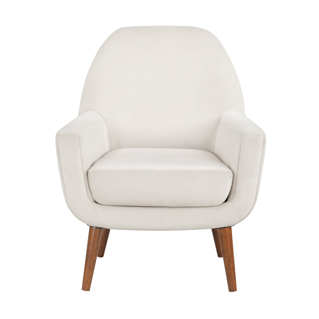 Astrid Mid Century Sea Oat Velvet Arm Chair Beige Foam Velvet
