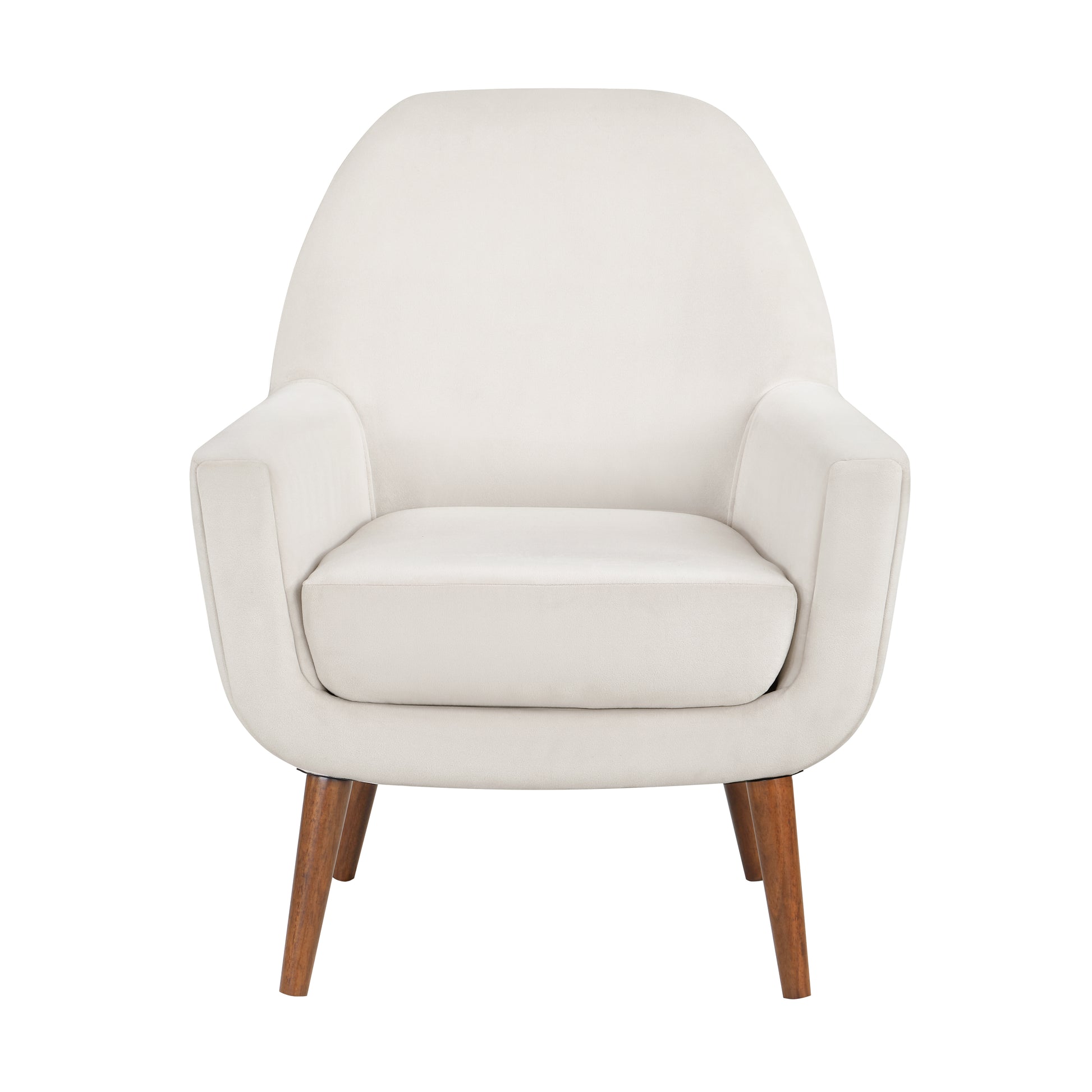 Astrid Mid Century Sea Oat Velvet Arm Chair Beige Foam Velvet