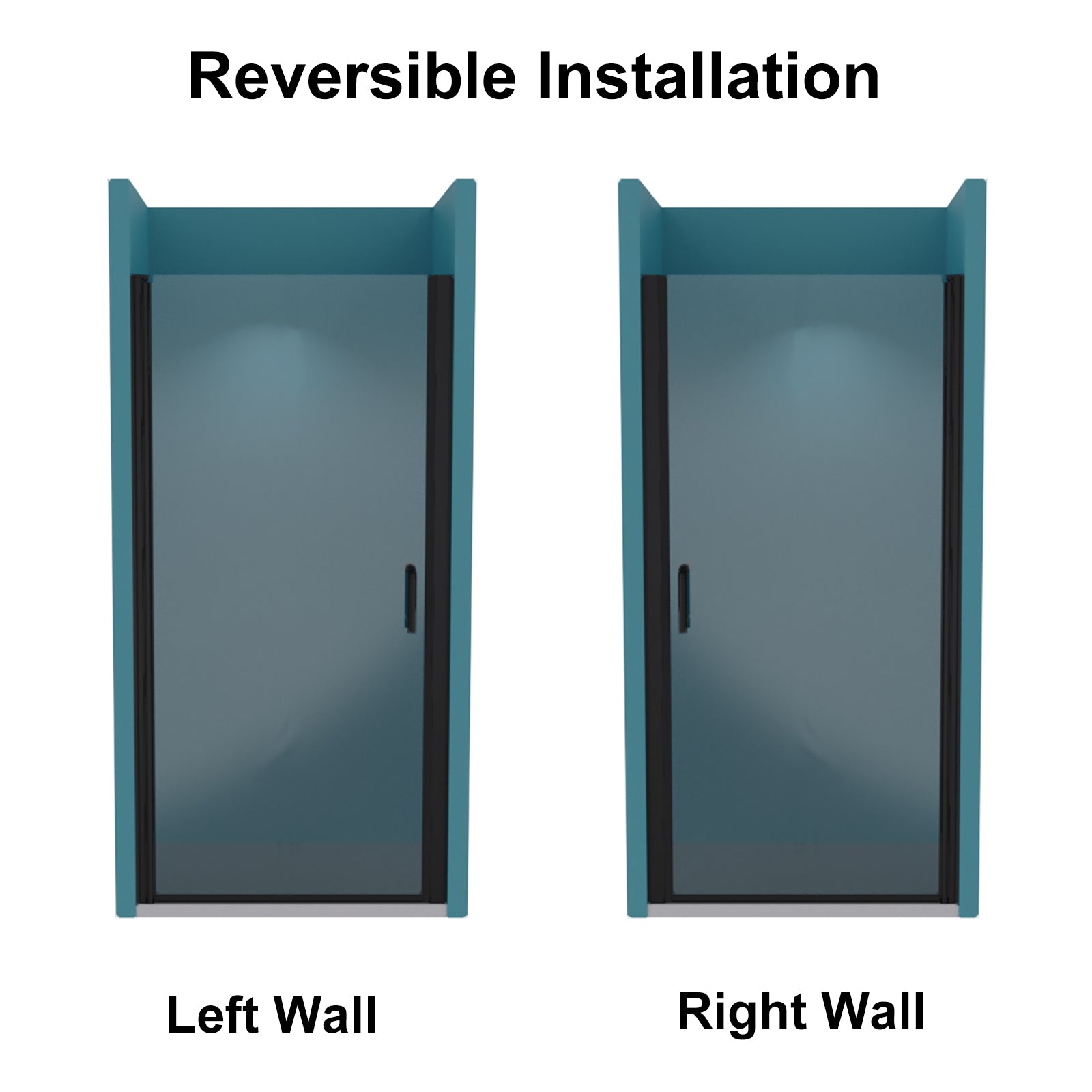 36 In. To 37 3 8 In. X 72 In Semi Frameless Pivot Shower Door In Matte Black With Clear Glass Matte Black Aluminium