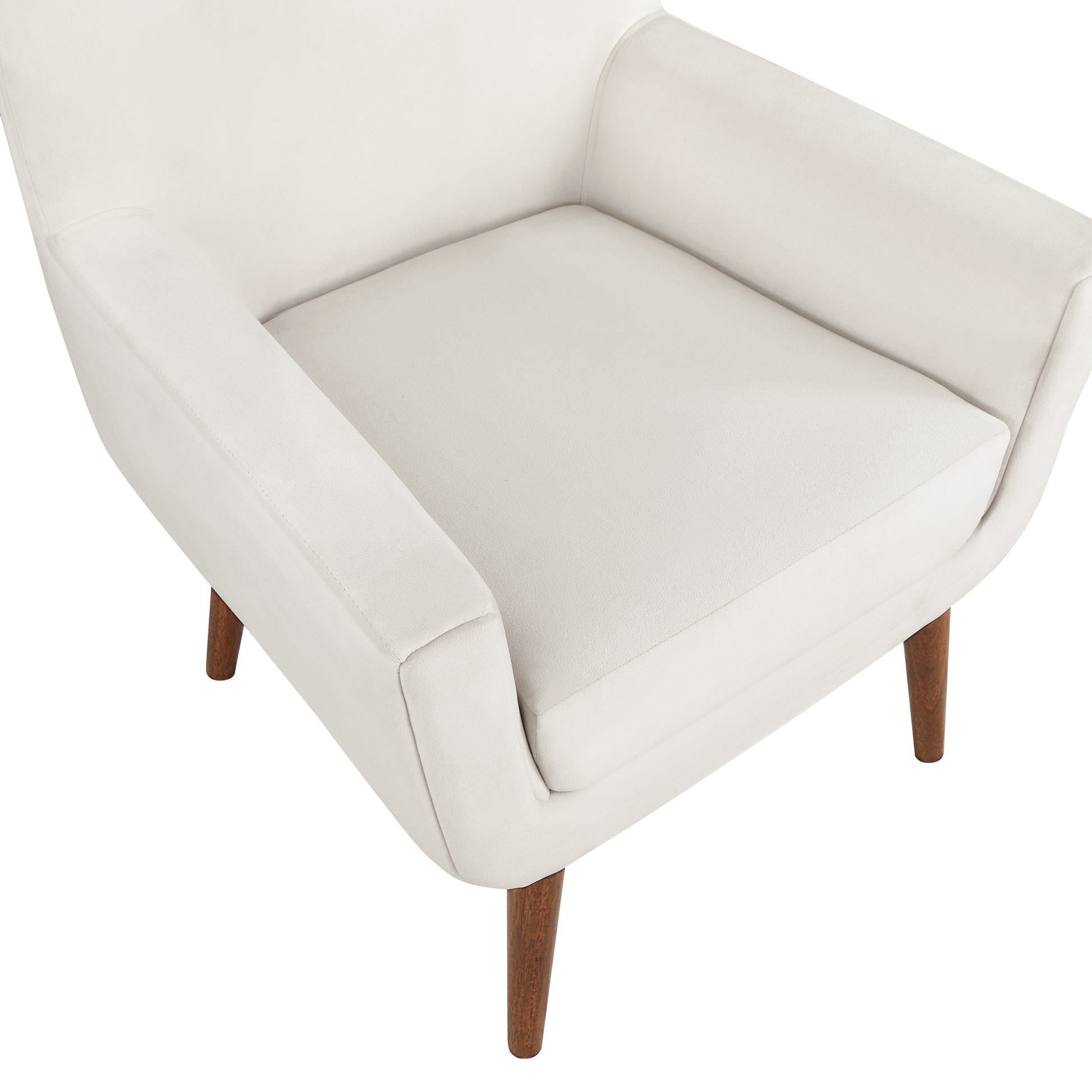 Astrid Mid Century Sea Oat Velvet Arm Chair Beige Foam Velvet