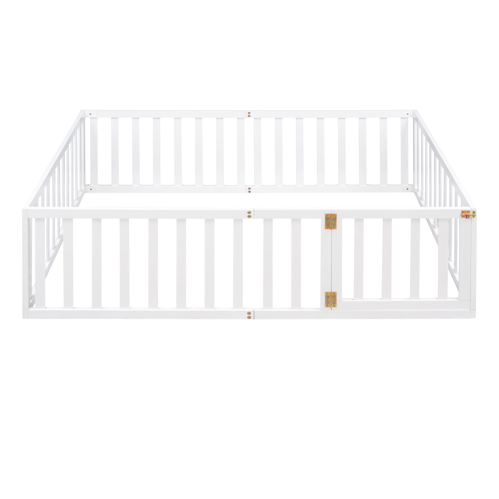 Full Size Wood Daybed Frame With Fence, White Old Sku:Wf289662Aak White Solid Wood