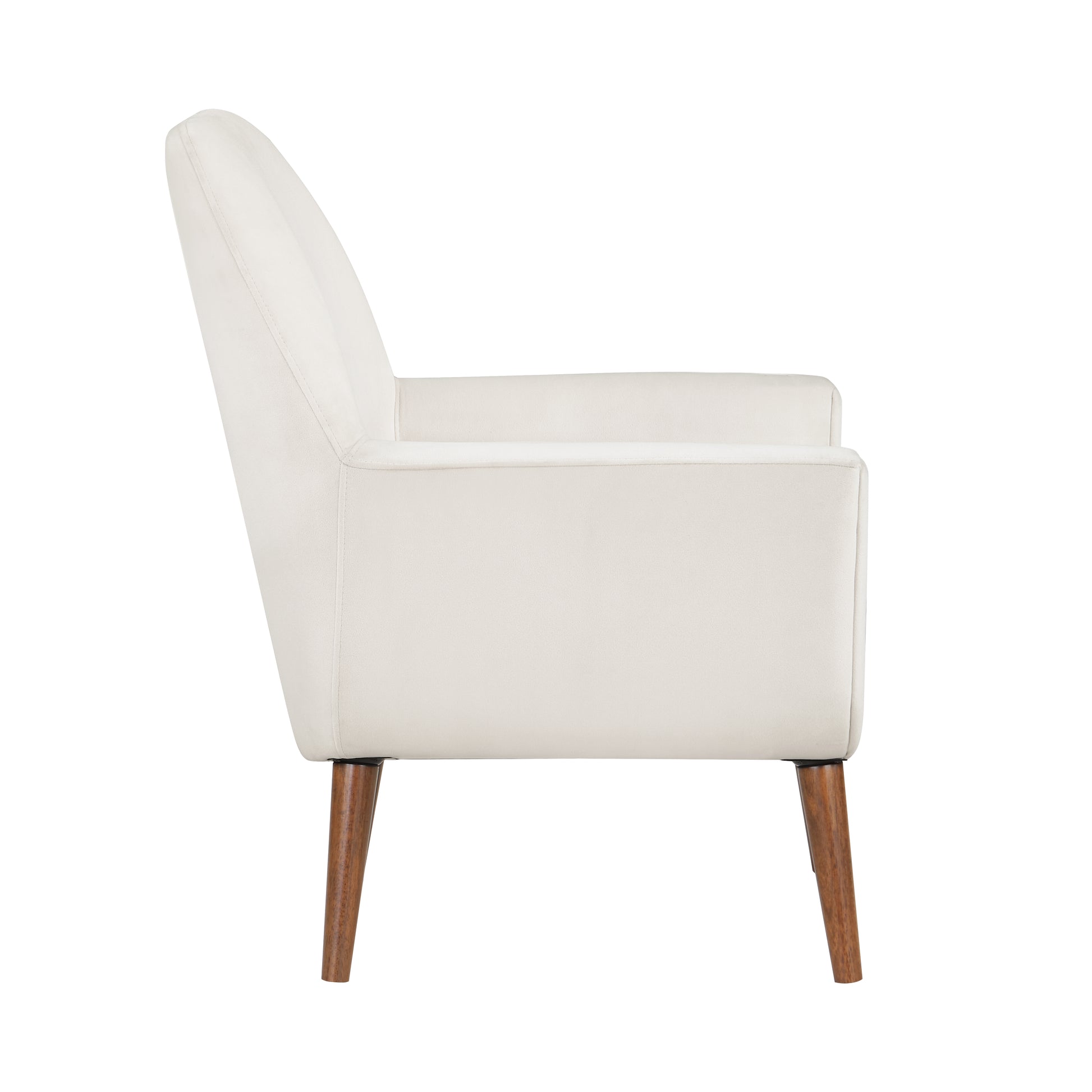 Astrid Mid Century Sea Oat Velvet Arm Chair Beige Foam Velvet
