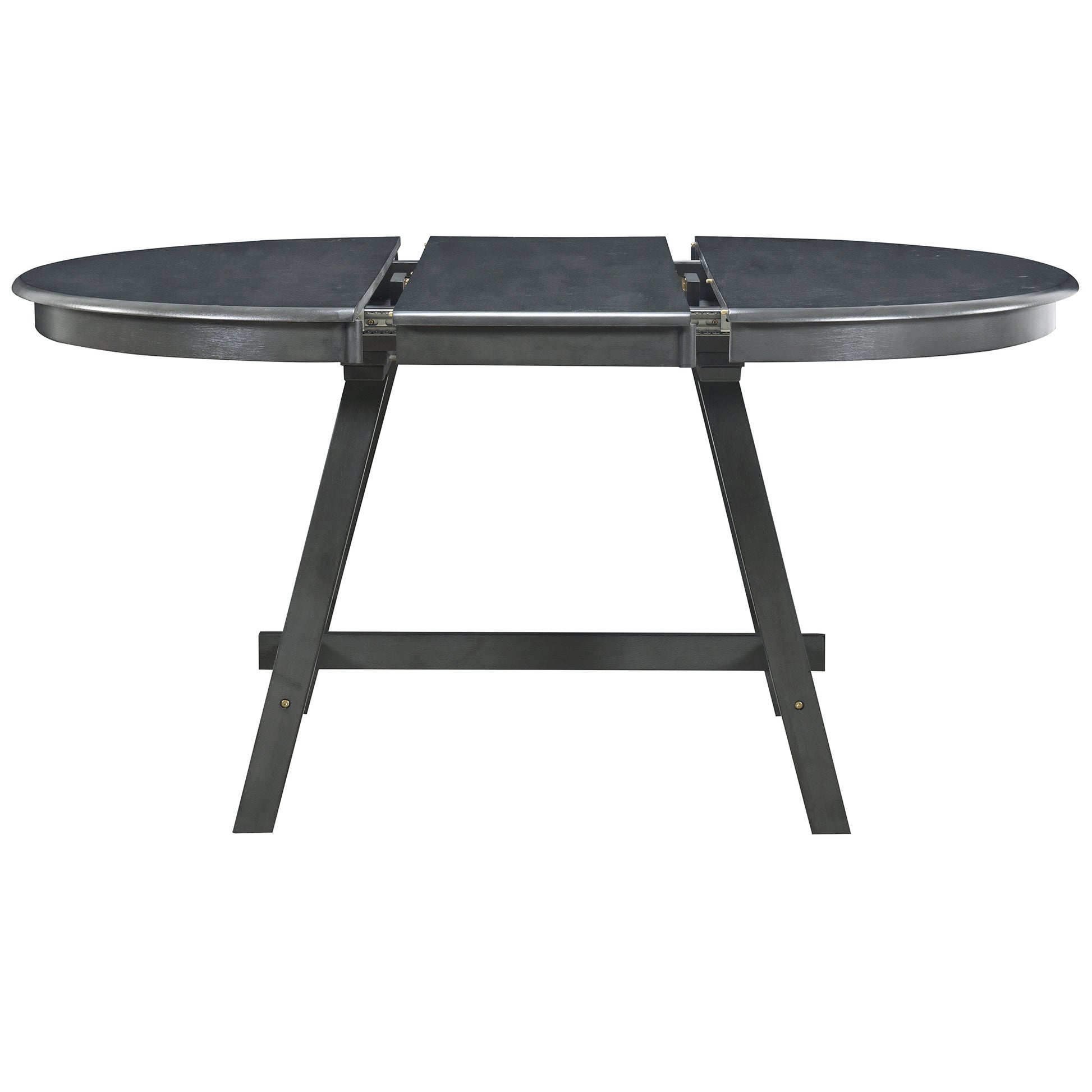 Wood Dining Table Round Extendable Dining Table For Dining Room Gray Gray Solid Wood
