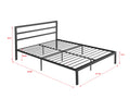 Queen Size Metal Bed Frame With Headboard Charcoal Grey Charcoal Grey Metal