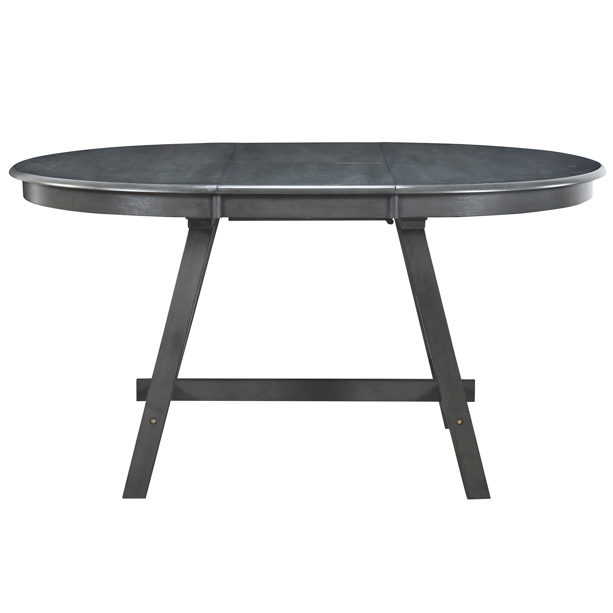Wood Dining Table Round Extendable Dining Table For Dining Room Gray Gray Solid Wood